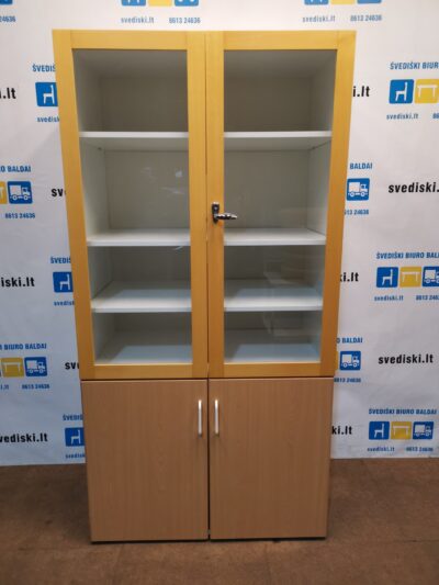 Buko Spinta Su Stiklinėmis Durimis Ir Uždara Dalimi 100cm pločio, 60cm gylio, Švedija