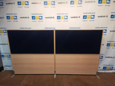 Medinė Pastatoma Akustinė Sienelė Su Mėlynos Spalvos Audiniu 140cm Pločio, Švedija