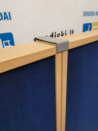 Medinė Pastatoma Akustinė Sienelė Su Mėlynos Spalvos Audiniu 140cm Pločio, Švedija