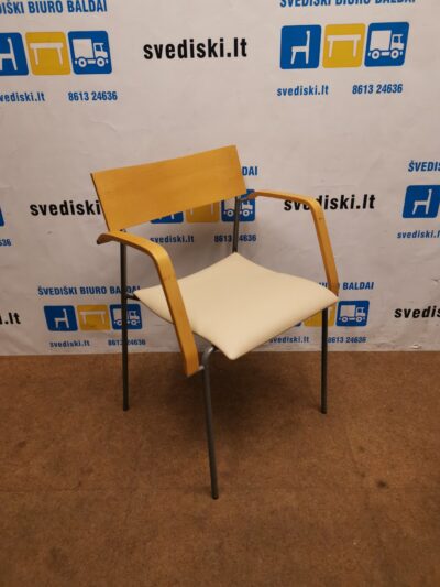 Lammhults Campus Kėdė Su Eko Oda Buko Porankiais Ir Atrama, Švedija