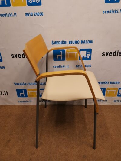 Lammhults Campus Kėdė Su Eko Oda Buko Porankiais Ir Atrama, Švedija