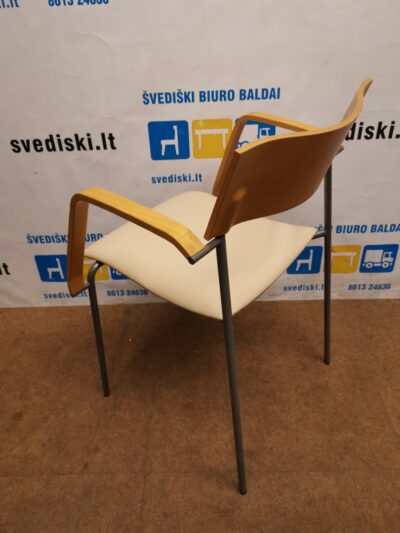 Lammhults Campus Kėdė Su Eko Oda Buko Porankiais Ir Atrama, Švedija