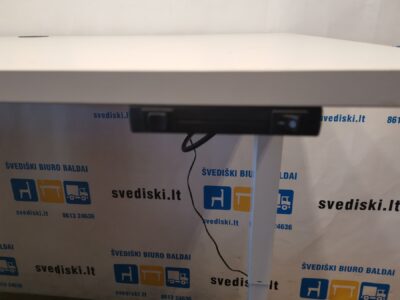 Stok-Sėsk Baltas Elektra Reguliuojamas Stalas Su 160x90 cm Stalviršiu, Švedija