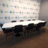 Konferencinis Baltas Stalas 312cm Ilgio Ir 10 Juodų Kėdžių, Švedija