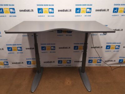 B8-3000 Pilkas Stok-Sėsk Stalas Su 140x85cm Stalviršiu, Danija