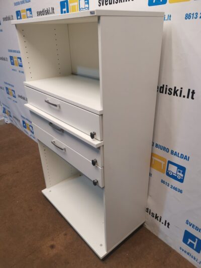 Kinnarps Balta Spintelė Su 2 Rakinamais Stalčiais, Švedija