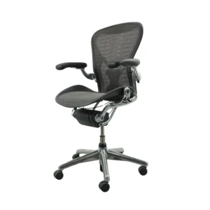 Herman Miller Aeron B Dydžio Grafito Biuro Kėdė Su Chromo Rėmu Ir Porankiais, Vokietija