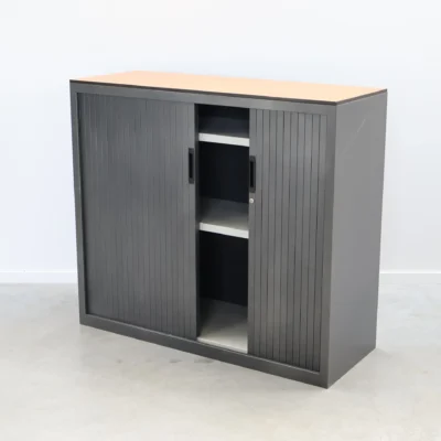 Lensvelt Antracito Metalinė Spinta 107cm Aukščio Su Stumdomomis Durimis, Olandija