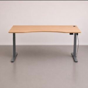 OMT Pilkas Stok-Sėsk Stalas Su Medžio Imitacijos 160x80cm Stalviršiu, Švedija