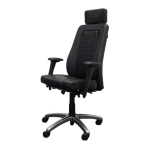 BMA Axia Focus Juoda Odinė Ergonomiška Biuro Kėdė, Švedija