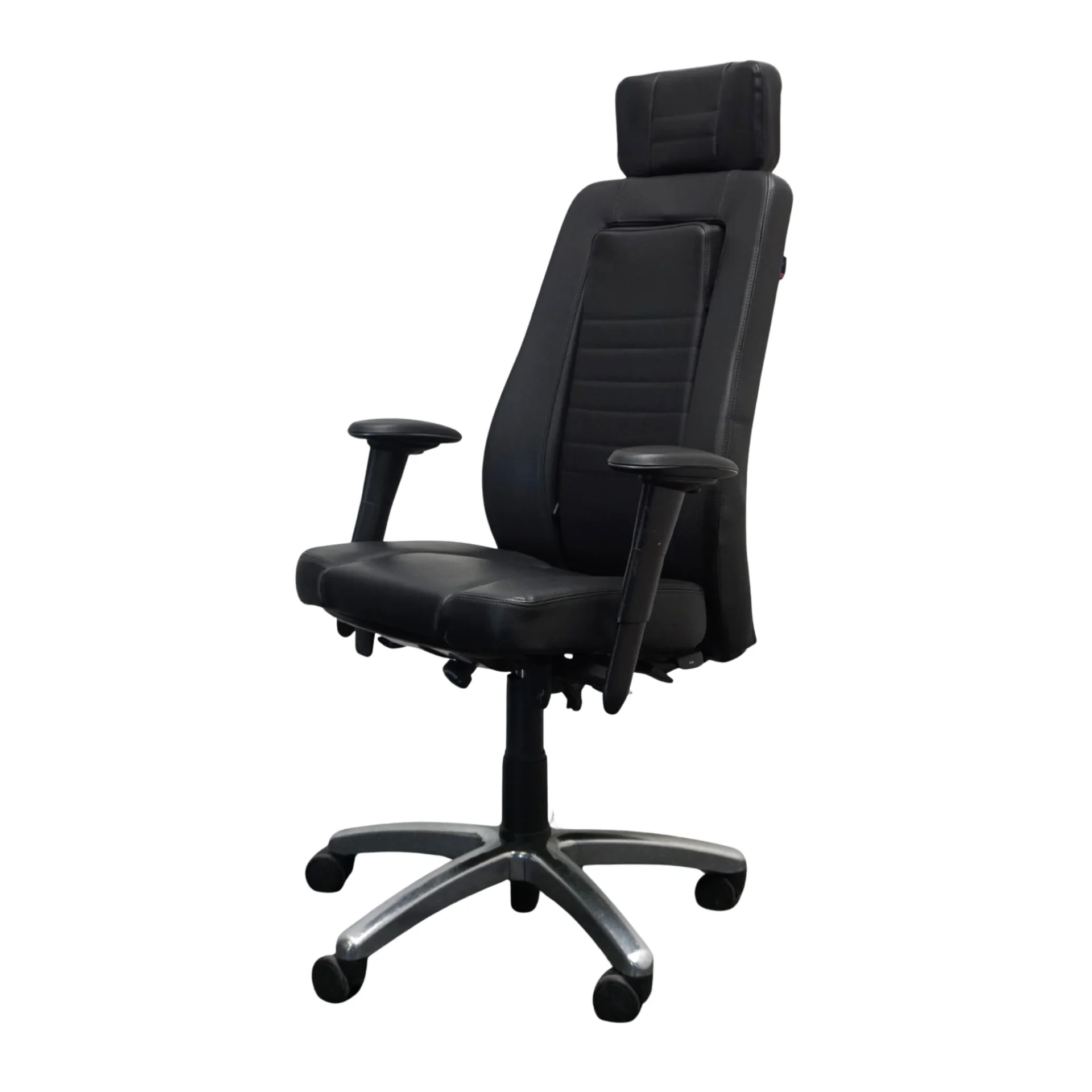 BMA Axia Focus Juoda Odinė Ergonomiška Biuro Kėdė, Švedija