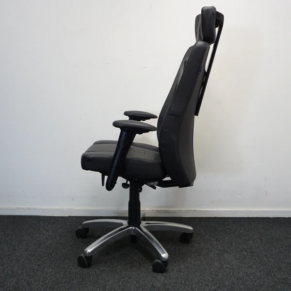 BMA Axia Focus Juoda Odinė Ergonomiška Biuro Kėdė, Švedija