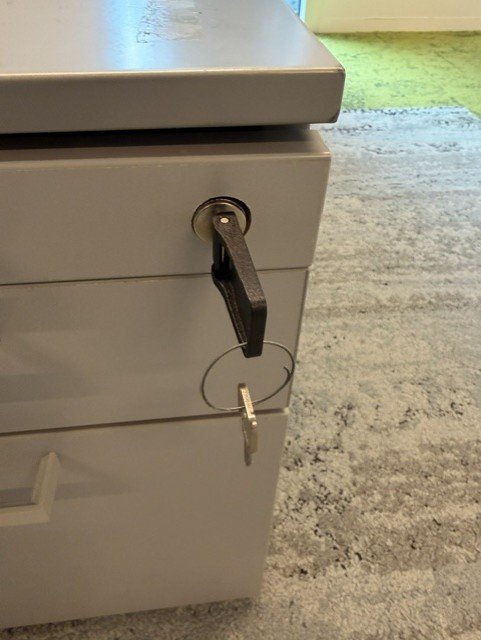 Steelcase Pilkas 3 Stalčių Blokas, Švedija